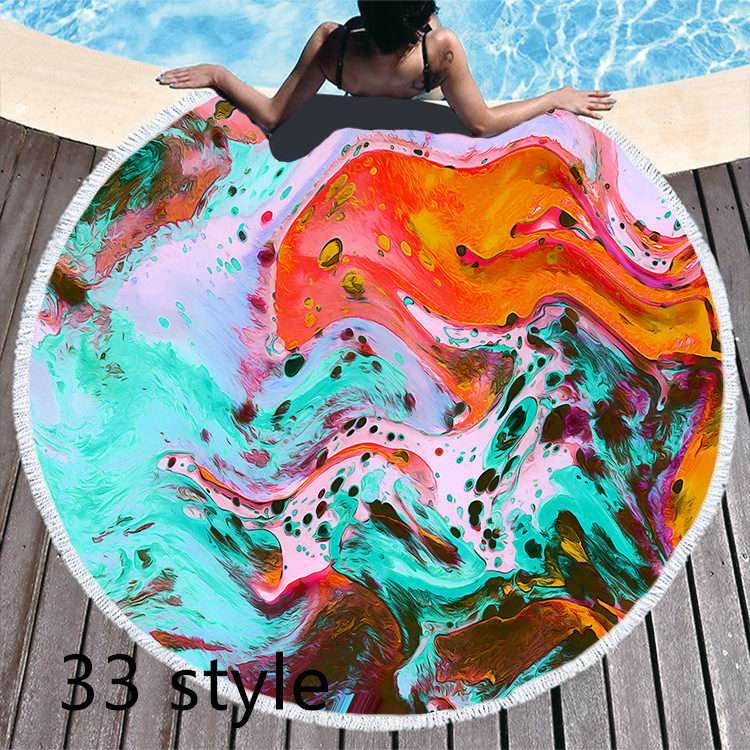 Round Microfiber Beach Towel – Soft & Printed - Pasha