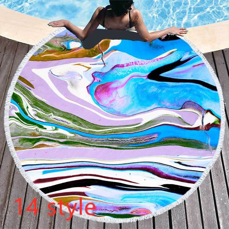 Round Microfiber Beach Towel – Soft & Printed - Pasha
