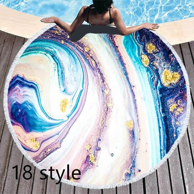 Round Microfiber Beach Towel – Soft & Printed - Pasha
