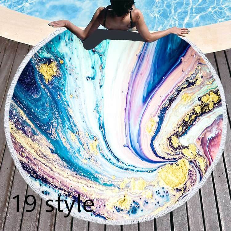 Round Microfiber Beach Towel – Soft & Printed - Pasha