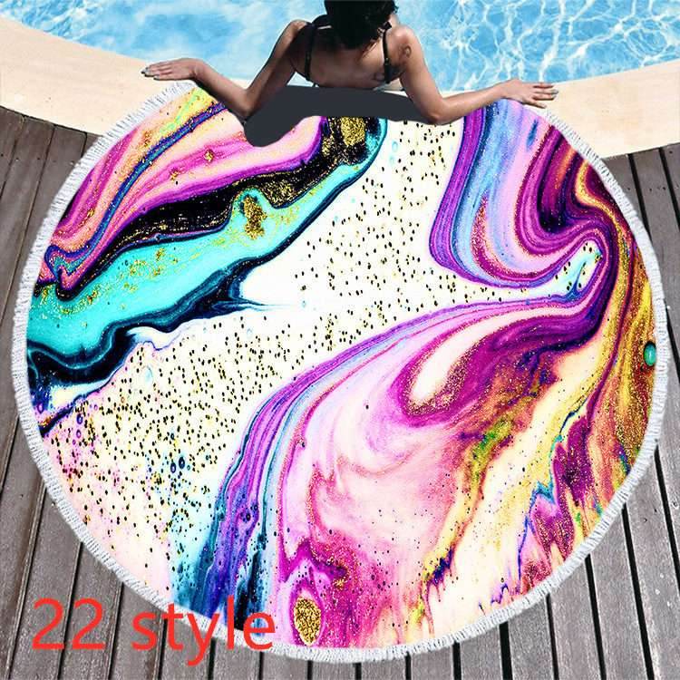 Round Microfiber Beach Towel – Soft & Printed - Pasha