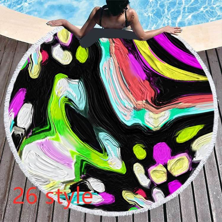 Round Microfiber Beach Towel – Soft & Printed - Pasha