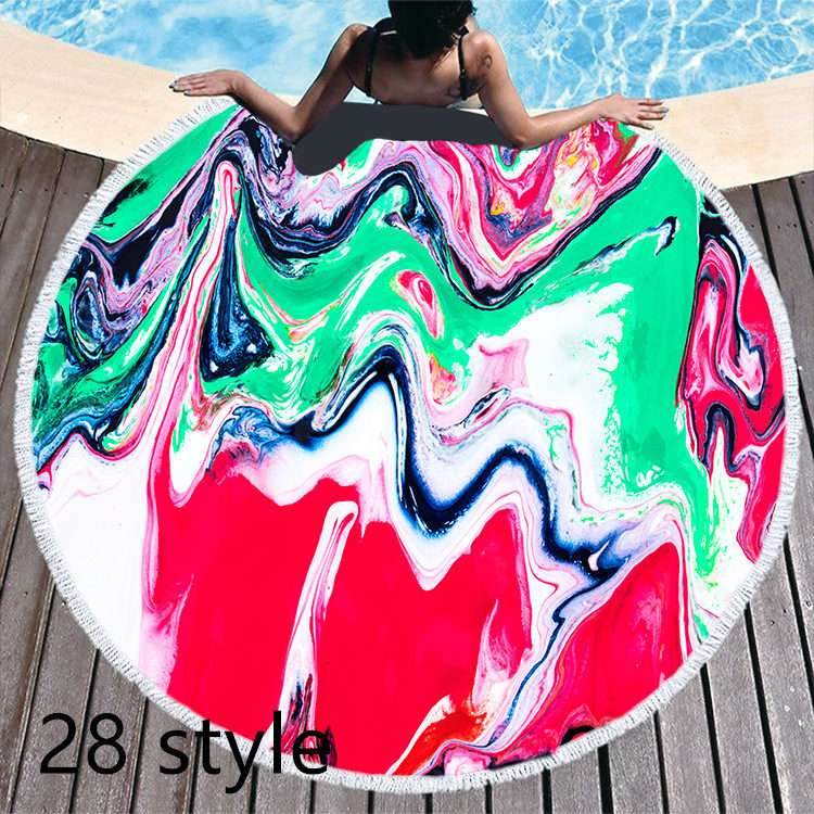 Round Microfiber Beach Towel – Soft & Printed - Pasha