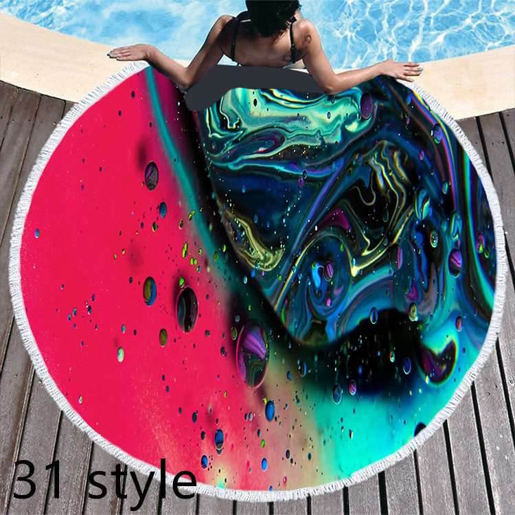 Round Microfiber Beach Towel – Soft & Printed - Pasha