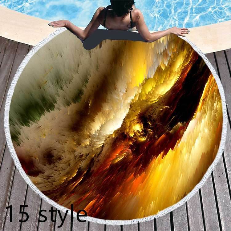 Round Microfiber Beach Towel – Soft & Printed - Pasha
