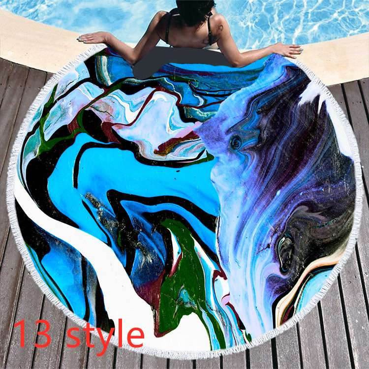 Round Microfiber Beach Towel – Soft & Printed - Pasha