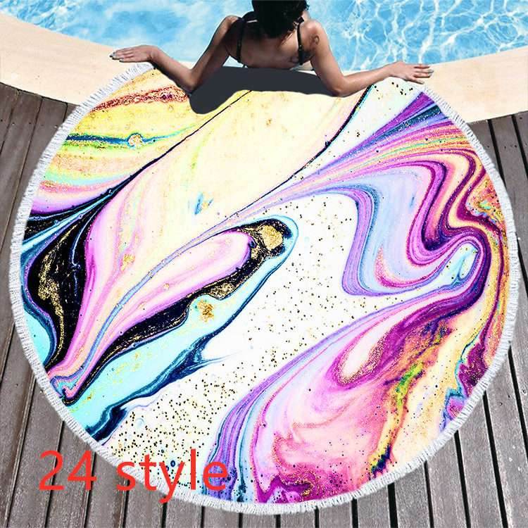 Round Microfiber Beach Towel – Soft & Printed - Pasha