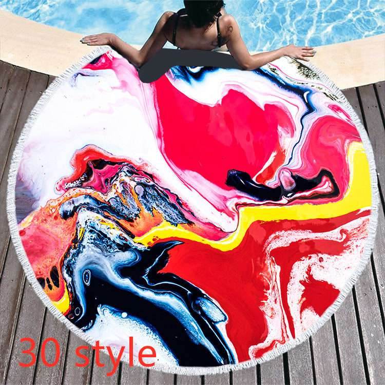 Round Microfiber Beach Towel – Soft & Printed - Pasha
