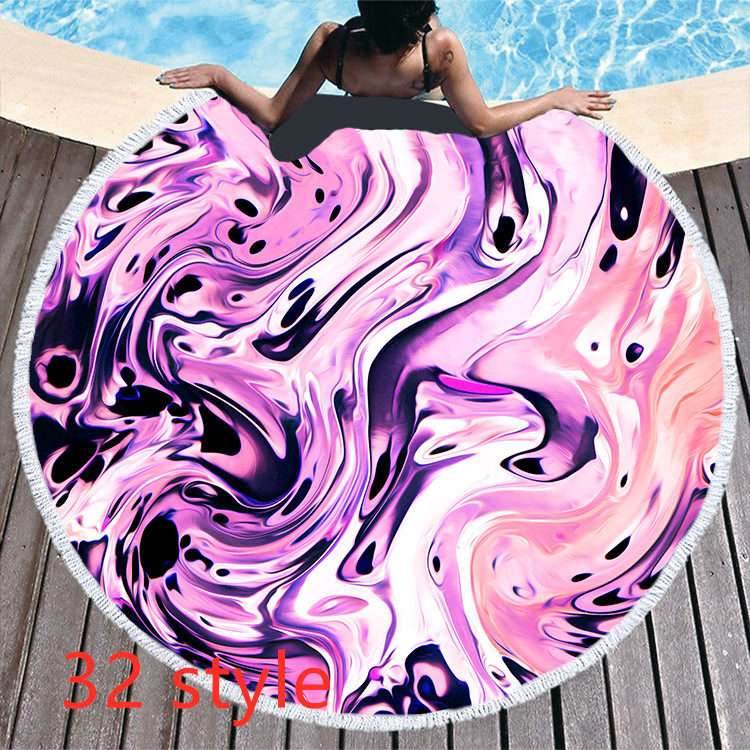 Round Microfiber Beach Towel – Soft & Printed - Pasha