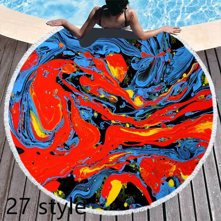 Round Microfiber Beach Towel – Soft & Printed - Pasha