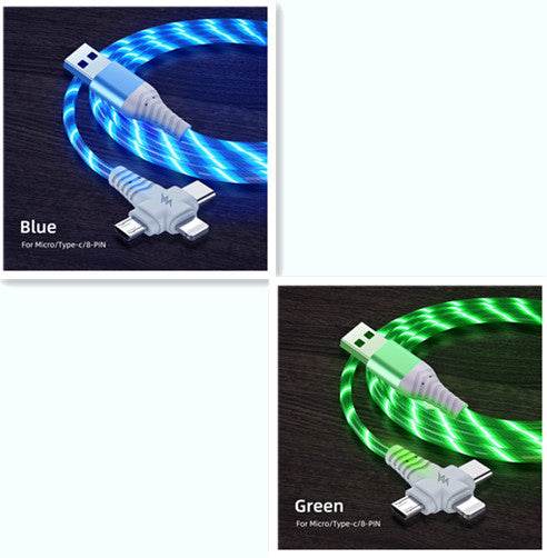 Fast 3-in-1 Charging Cable - Aluminum Alloy with Luminous Feature - Pasha