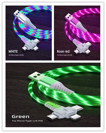 Fast 3-in-1 Charging Cable - Aluminum Alloy with Luminous Feature - Pasha