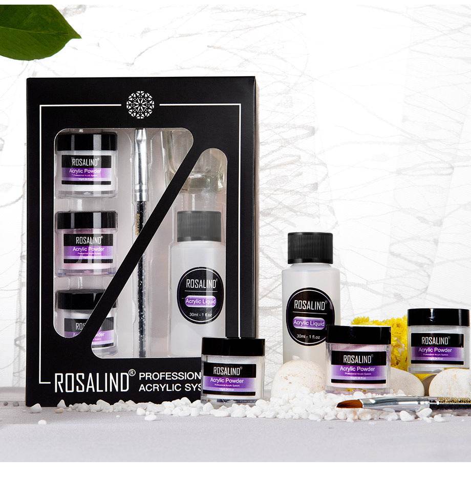 Nail Art Transparent Crystal Carving Powder Set – DIY Nail Extension & Carving Kit - Pasha