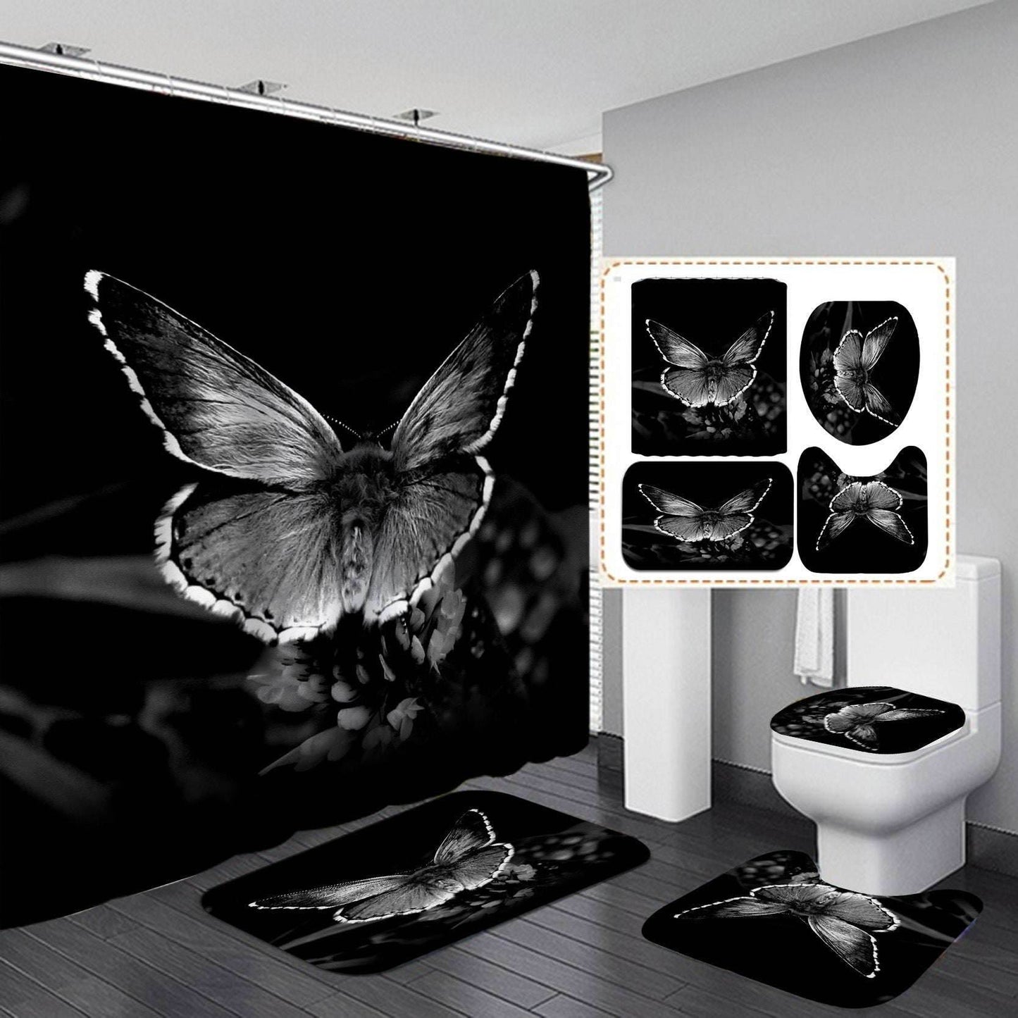 Butterfly Shower Curtain - Pasha