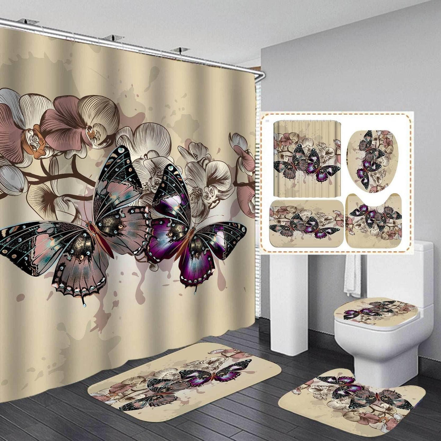 Butterfly Shower Curtain - Pasha
