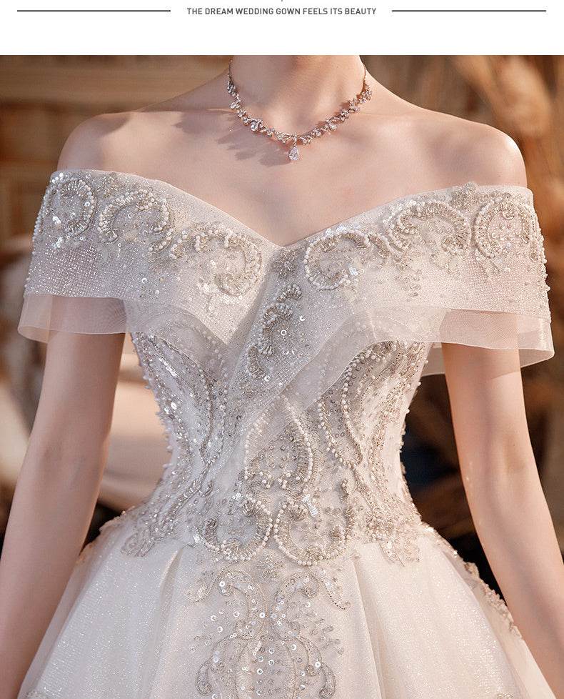 Wedding Dress on shoulder - modern bride - Pasha