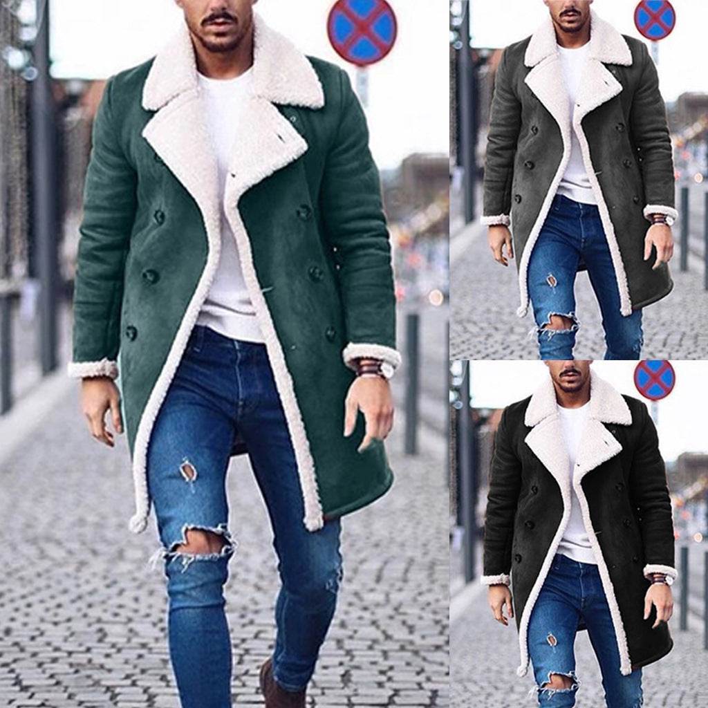 Men´s Retro Warm Coat with Fleece Composite Suede-style and comfort - Pasha