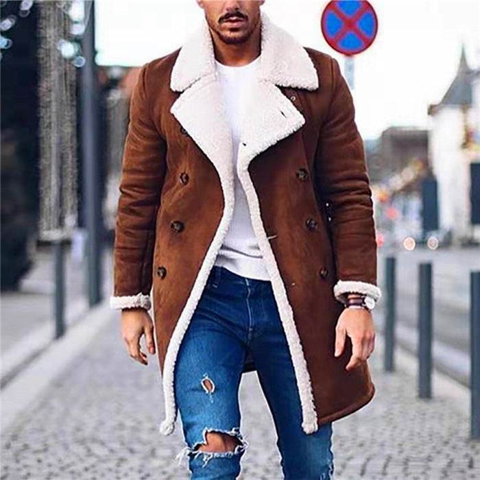 Men´s Retro Warm Coat with Fleece Composite Suede-style and comfort - Pasha