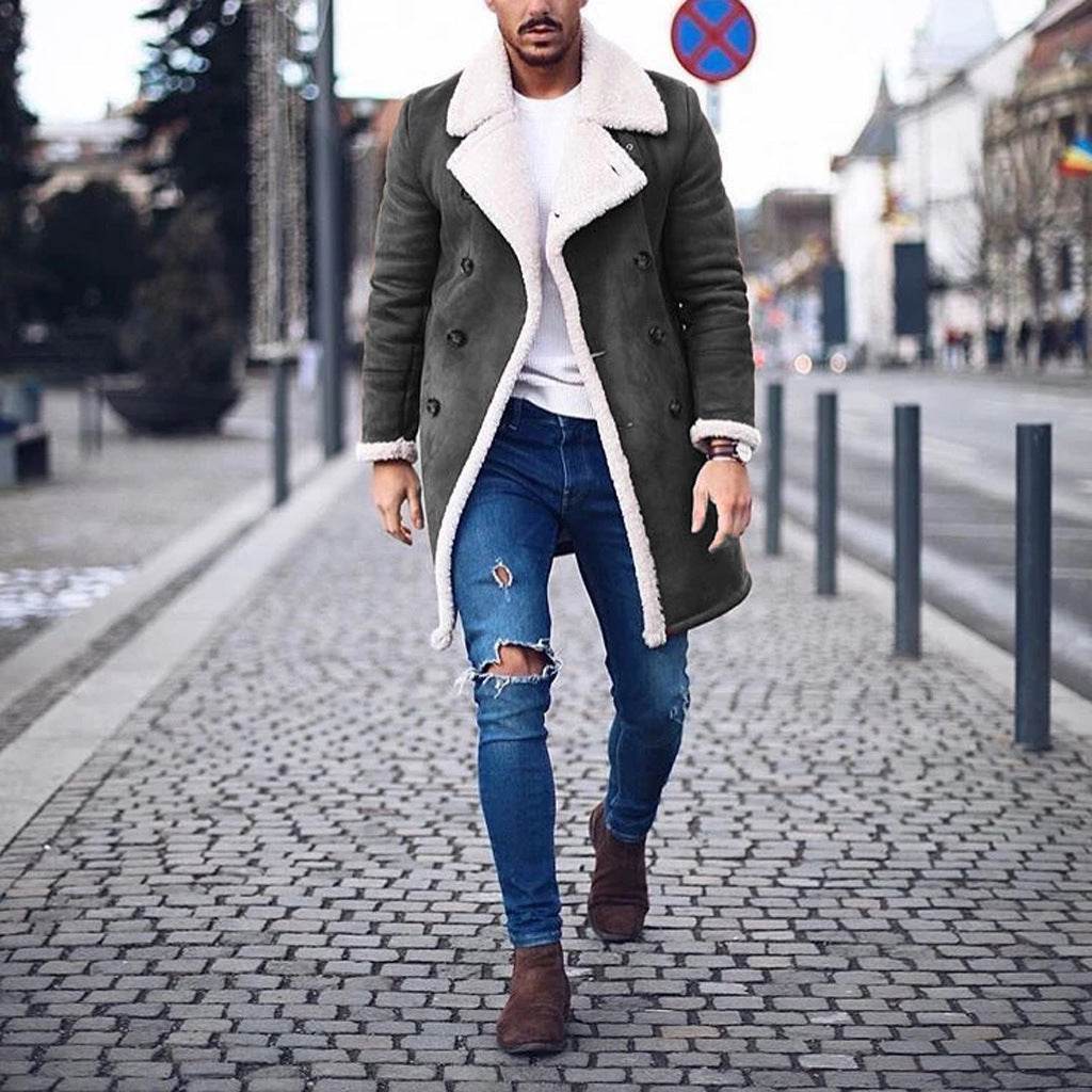 Men´s Retro Warm Coat with Fleece Composite Suede-style and comfort - Pasha