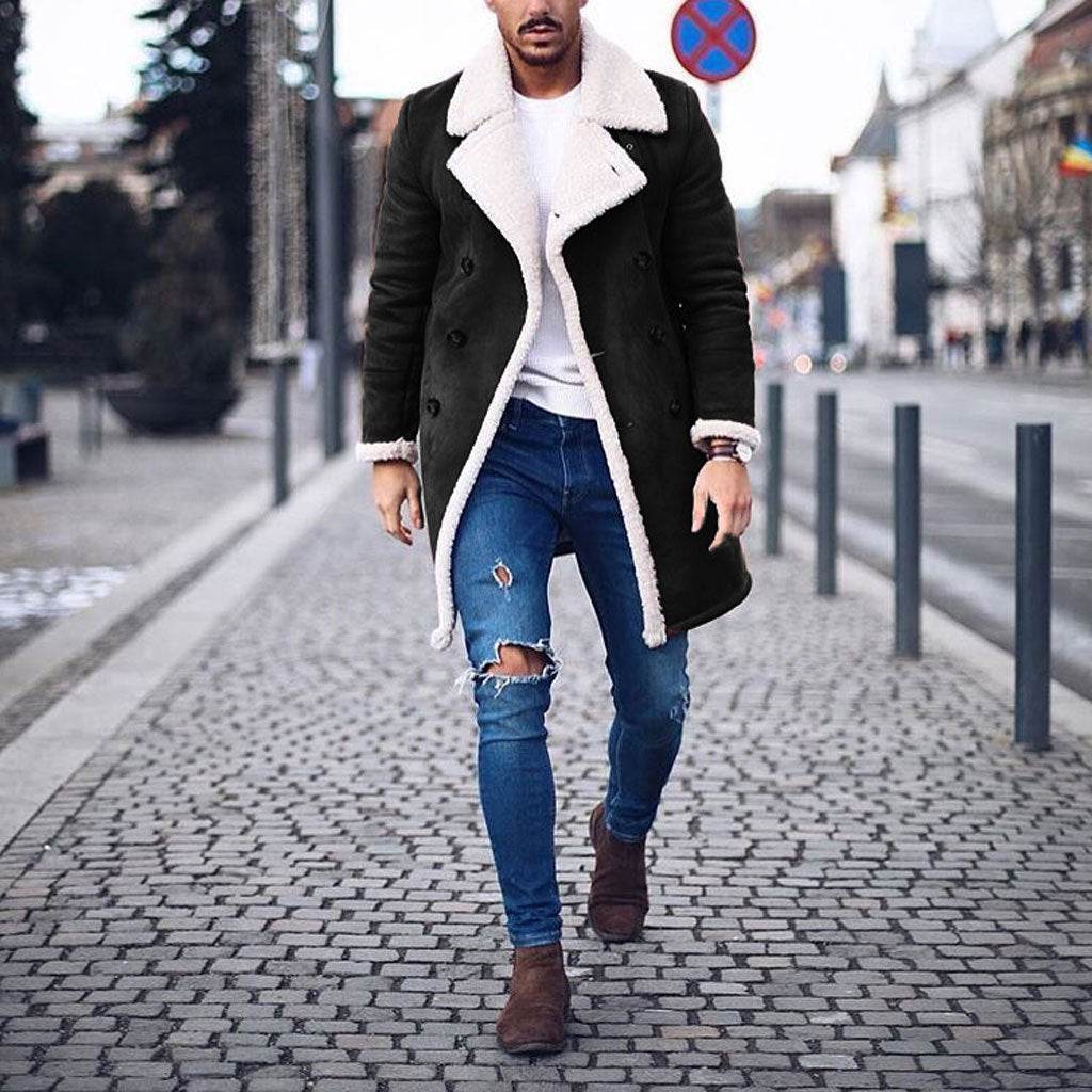Men´s Retro Warm Coat with Fleece Composite Suede-style and comfort - Pasha