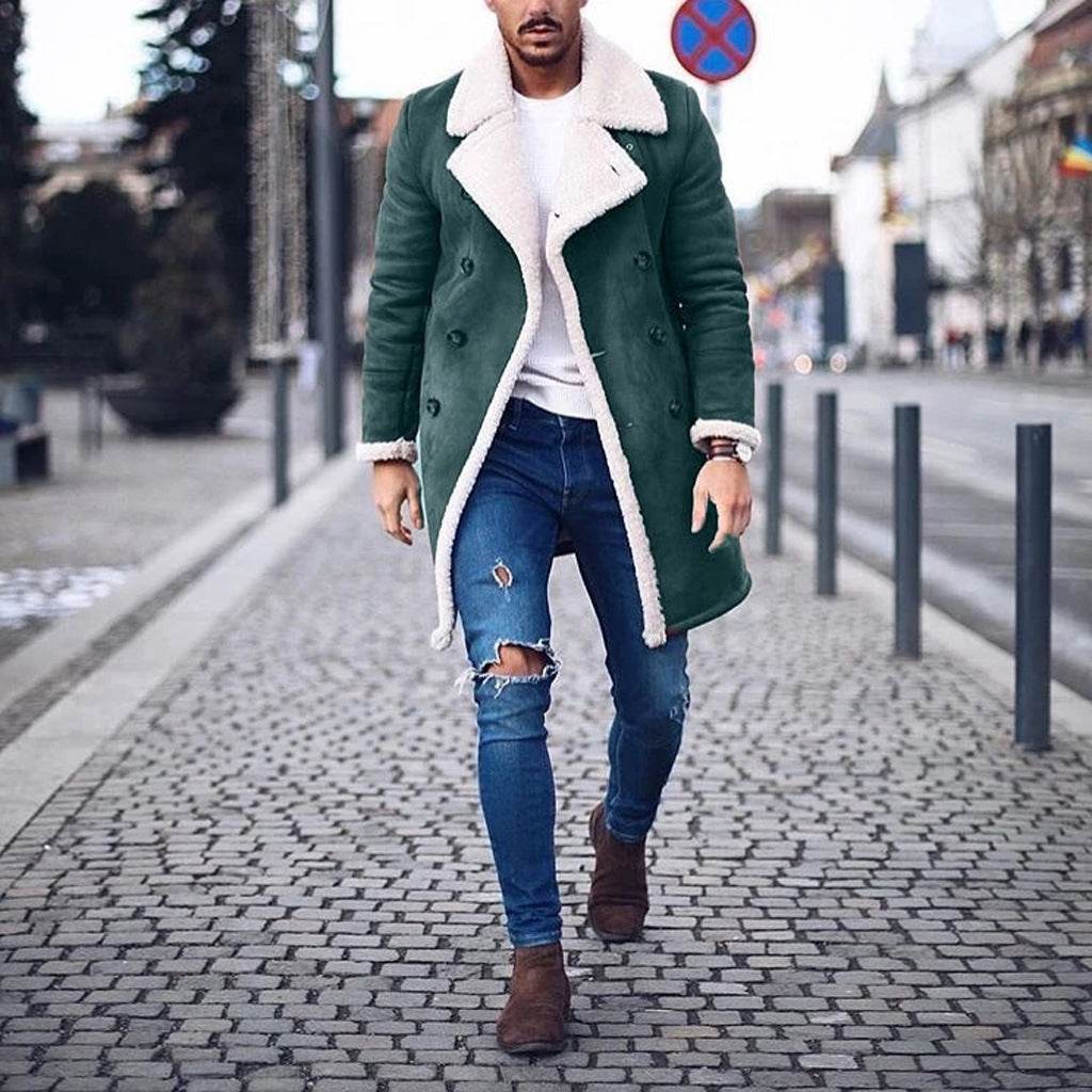 Men´s Retro Warm Coat with Fleece Composite Suede-style and comfort - Pasha