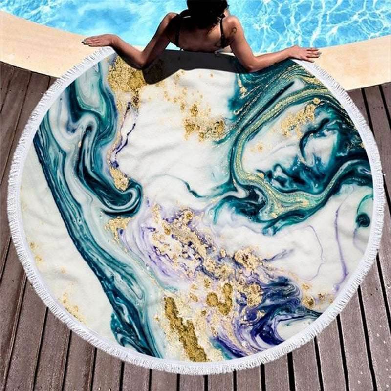 Round Microfiber Beach Towel – Soft & Printed - Pasha