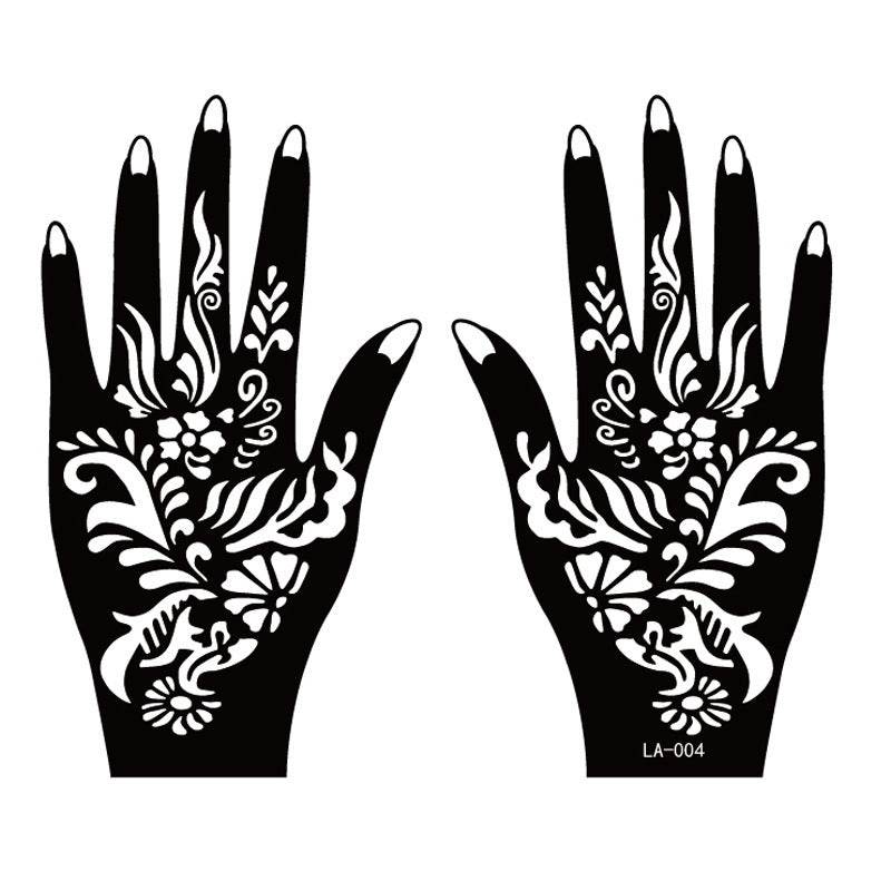 Hand Tattoo Stickers 2 sheets – Henna Stencil for Temporary Body Art - Pasha