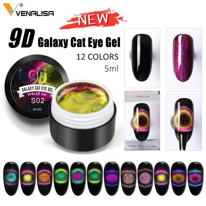 Venalisa 9D Gel Polish Cat Eye Magic – Galaxy Starry Magnetic Multicolor 5ml - Pasha