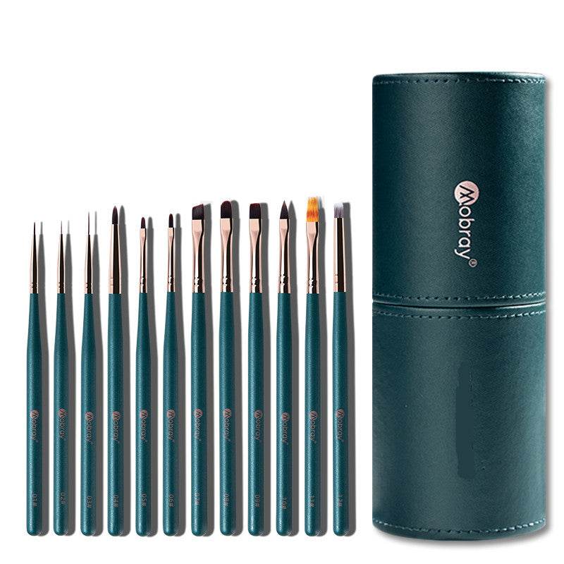 Nail Art Brush 12-Piece Set with Holder – Professional Nail Brushes for Precision Design & Detailing - Pasha