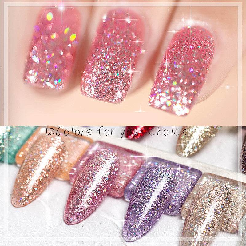 Flash Nail Polish - 2025 New Super Flash Micro Diamond Nail Shop Special Sequins - Pasha