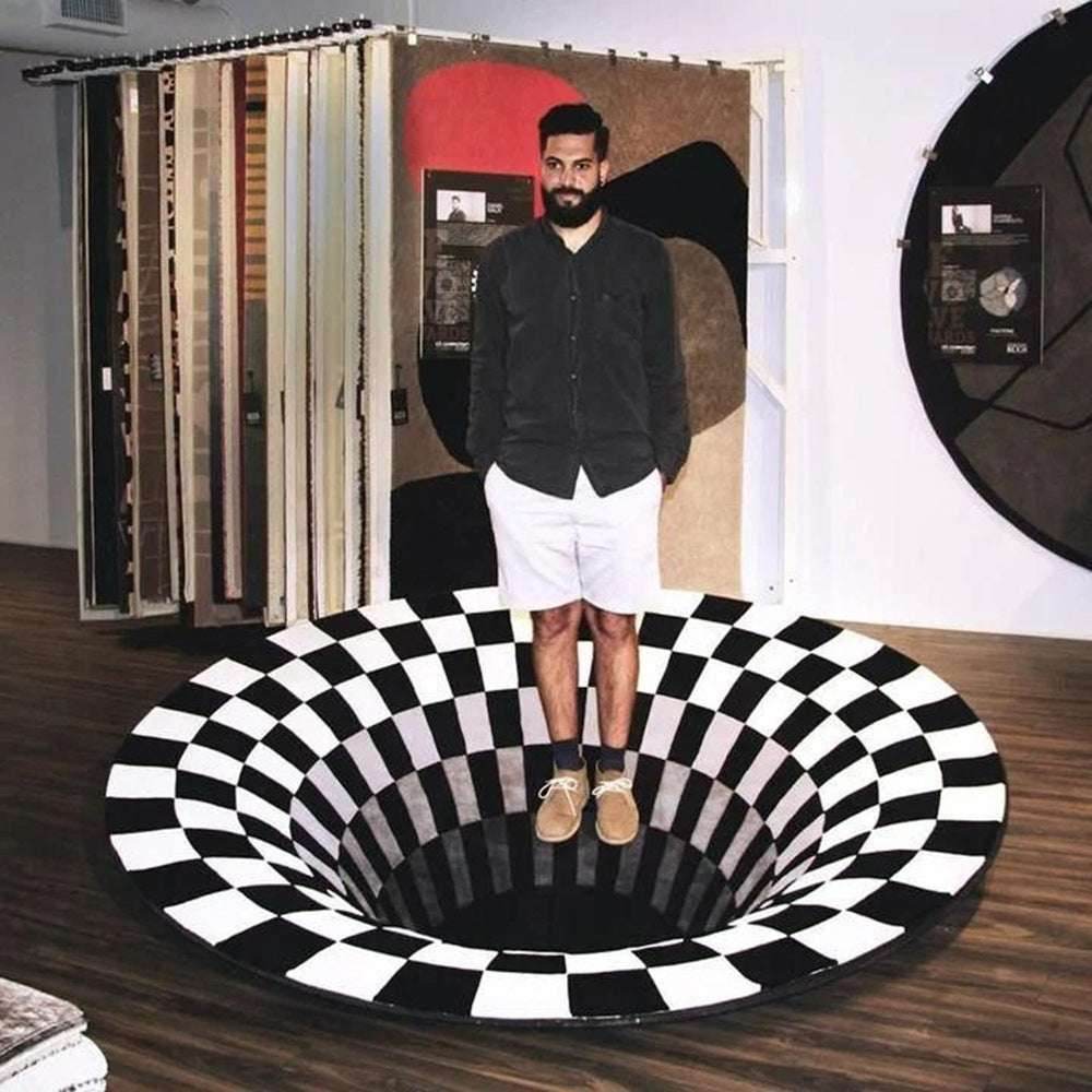 3D Illusion Vortex Carpet – Round & Stylish - Pasha