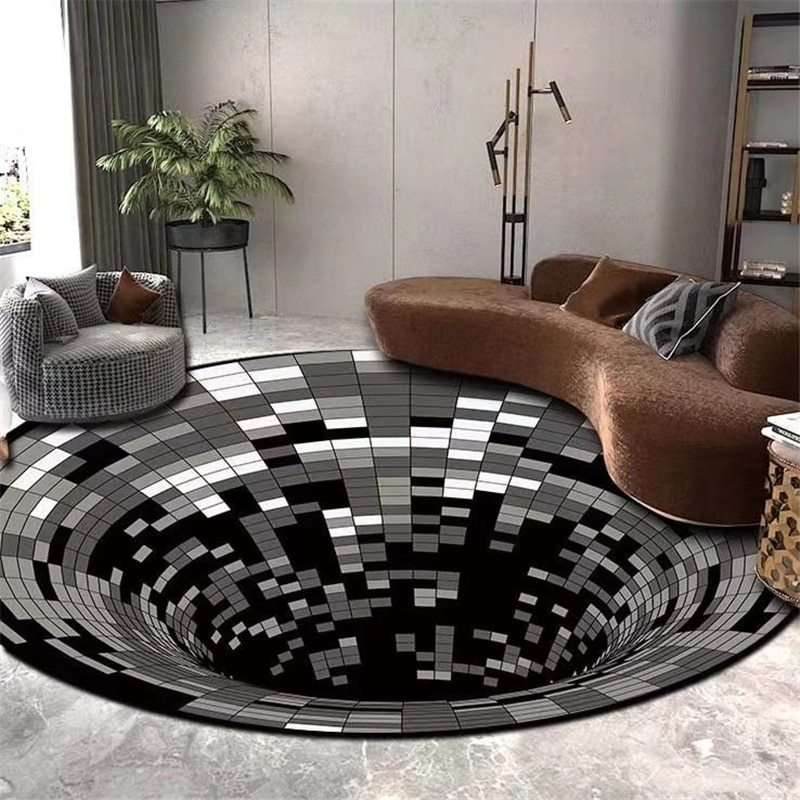 3D Illusion Vortex Carpet – Round & Stylish - Pasha