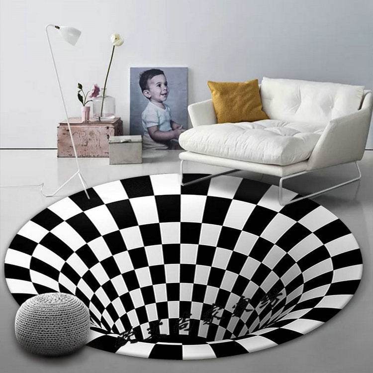 3D Illusion Vortex Carpet – Round & Stylish - Pasha