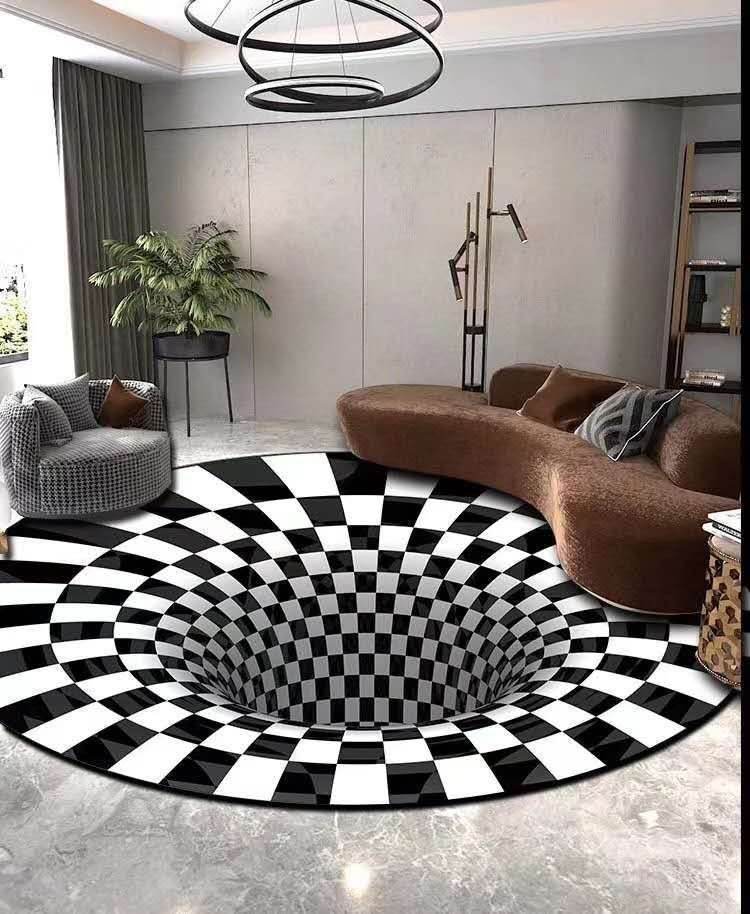 3D Illusion Vortex Carpet – Round & Stylish - Pasha