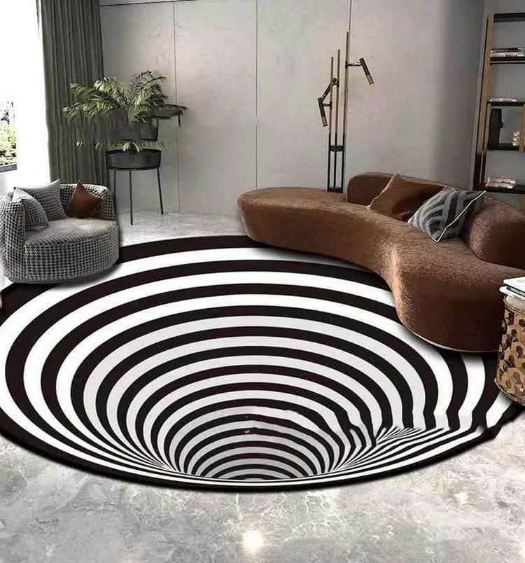 3D Illusion Vortex Carpet – Round & Stylish - Pasha