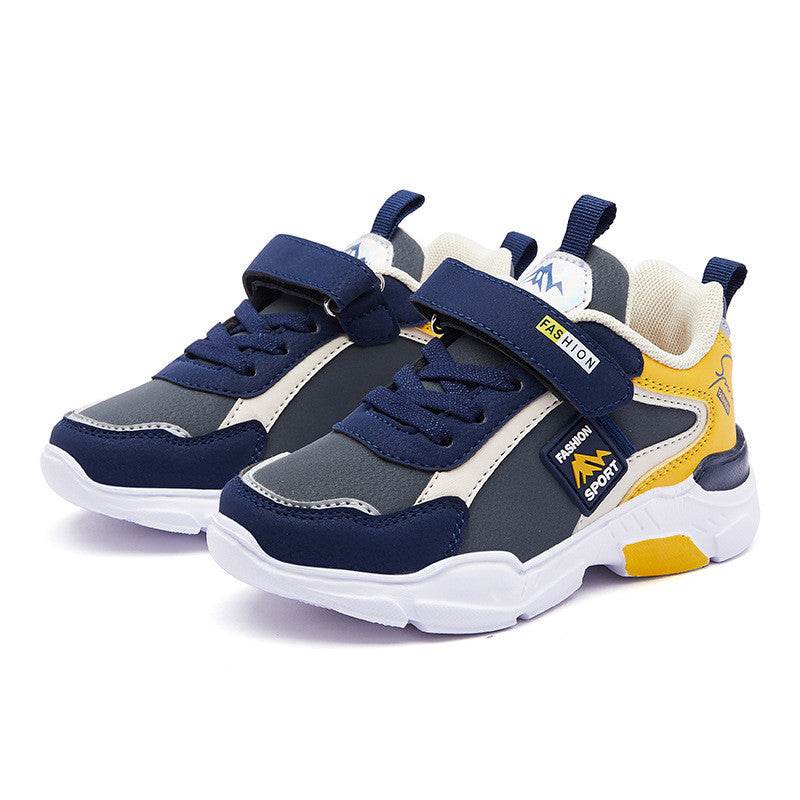 Oldschool Shoes for Active Kids – Trendy Leather Sneakers with Velcro Closure - Pasha
