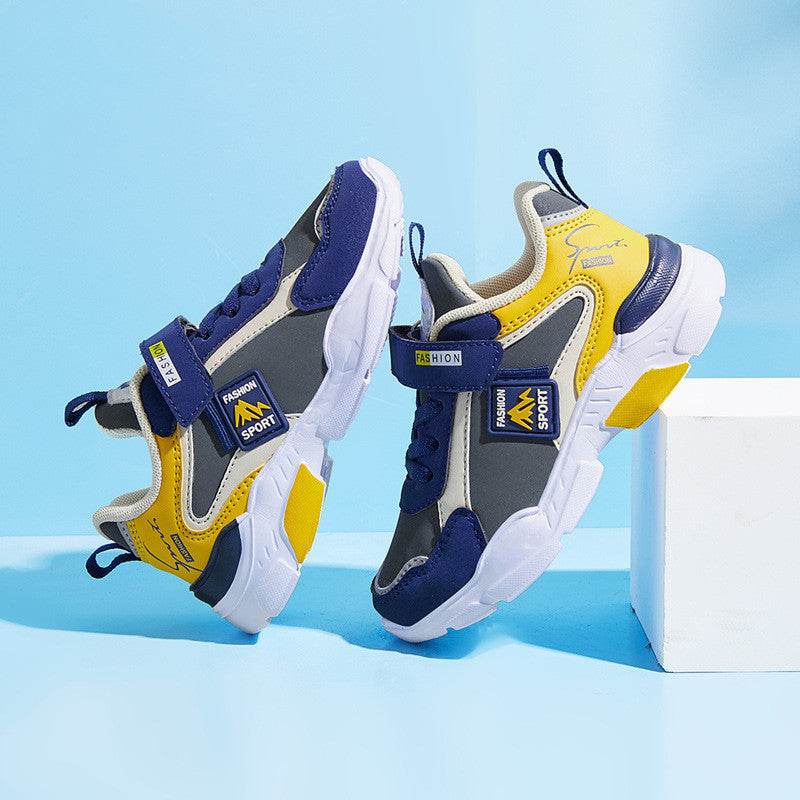 Oldschool Shoes for Active Kids – Trendy Leather Sneakers with Velcro Closure - Pasha