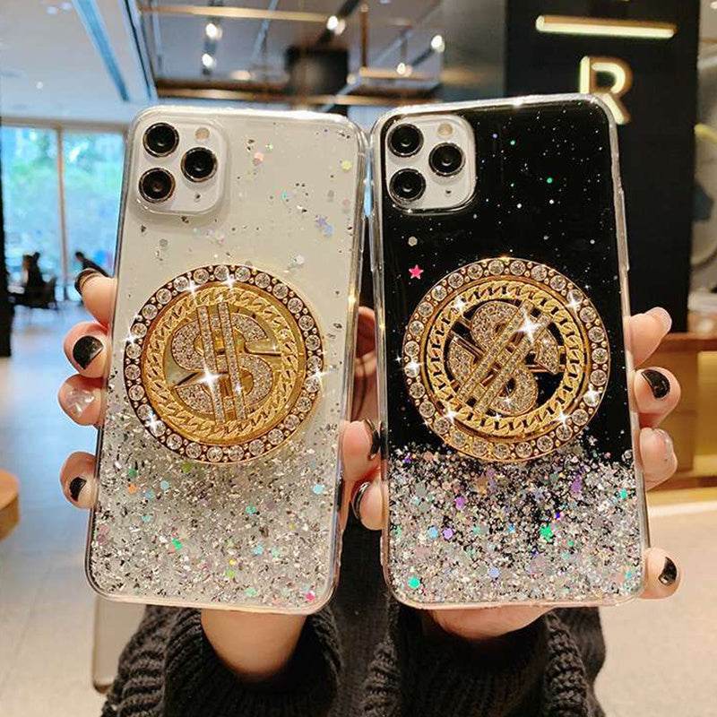 Luxury 3D Diamond Dollar Spinner iPhone Case – Glamorous & Protective TPU Cover - Pasha