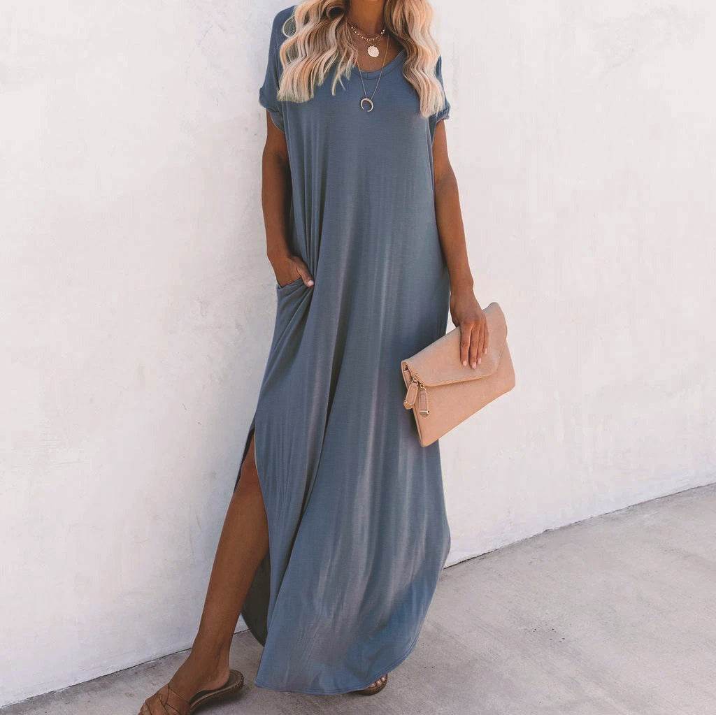 Cotton Dress - Pocket Long Skirt - Pasha