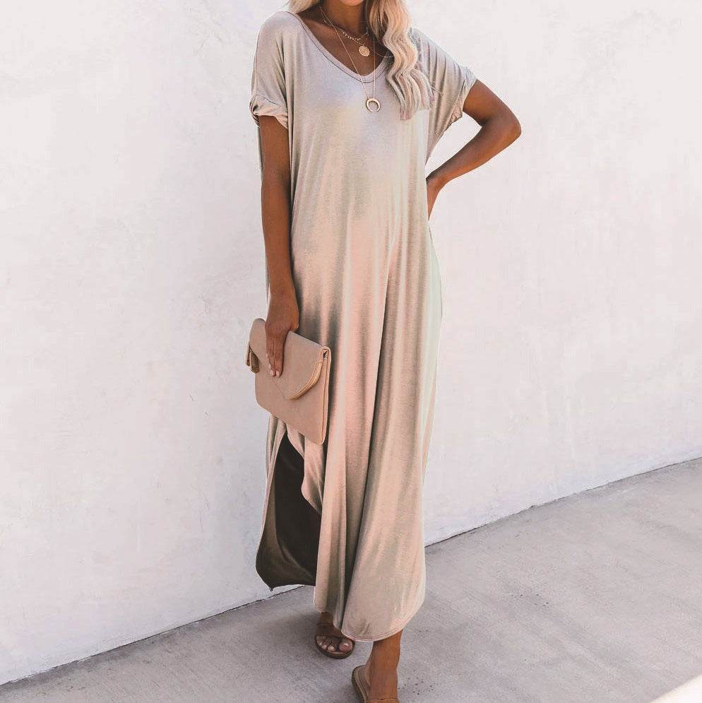 Cotton Dress - Pocket Long Skirt - Pasha