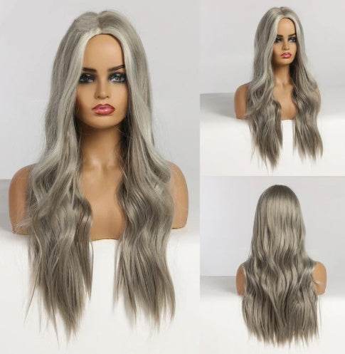 Long Gray Curly Wig – Glamorous 70 cm Style - Pasha