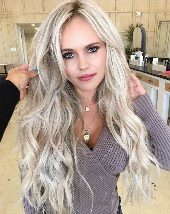 Gray-Gold Wig – Mid-Length, High-Temperature Style - Pasha