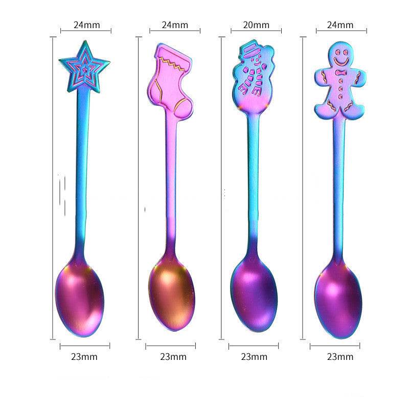 Cartoon Christmas Spoon Gift Set – Festive Stainless Steel Spoon for Kids with Floral & Cartoon Design - Pasha