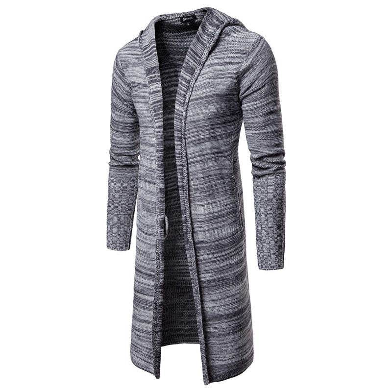 Men´s Hooded Trench Cardigan Blouse-hooded collar - Pasha