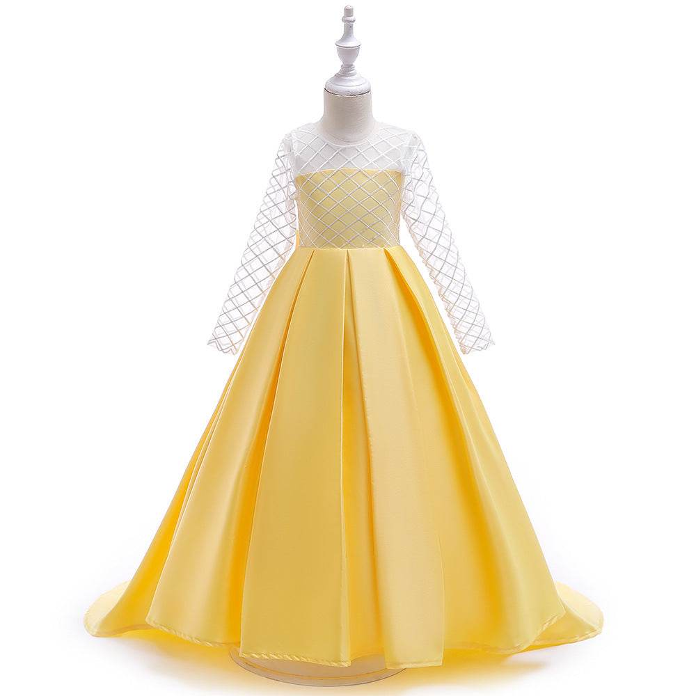 Charming Mesh Long-Sleeve After-Run Dress for Girls (3-8 Years) - Pasha