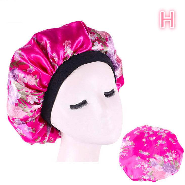Beauty Satin Silk Hair Bonnet – Elegant Sleep Night Cap with Beautiful Print - Pasha