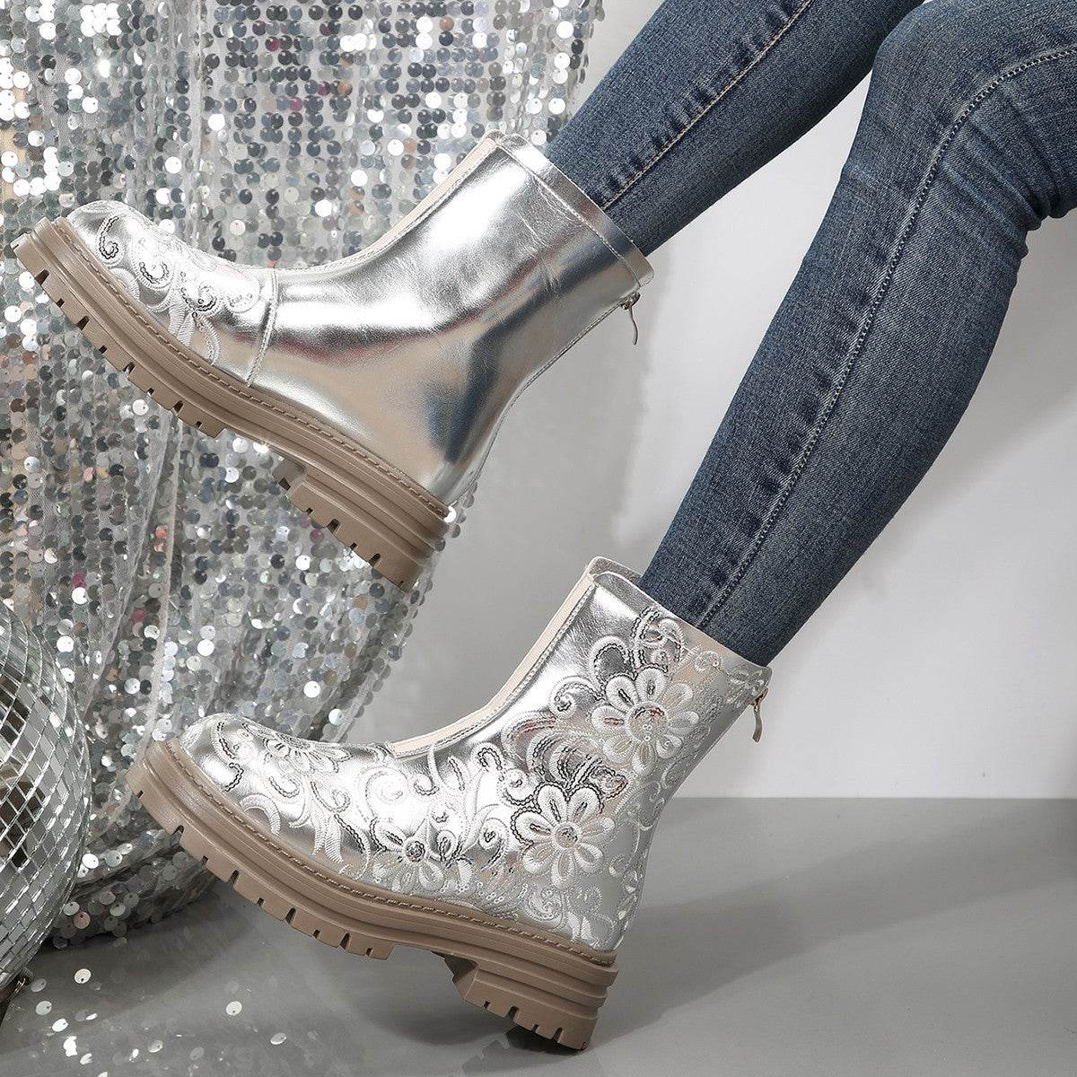 Elegant Embroidered Boots for Women - Pasha
