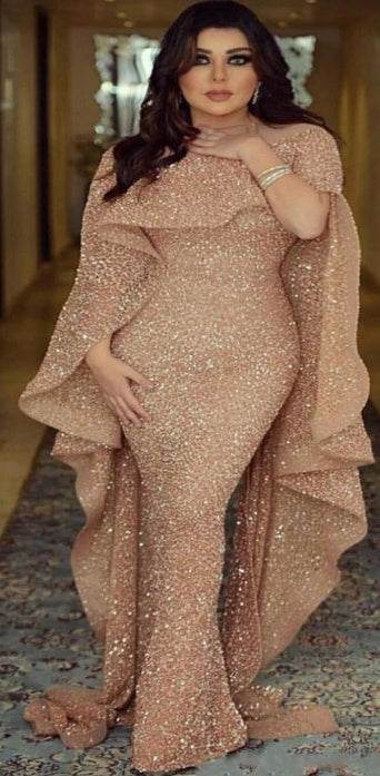 Luxury Mermaid Evening Dress – Dubai Gold Style - Pasha