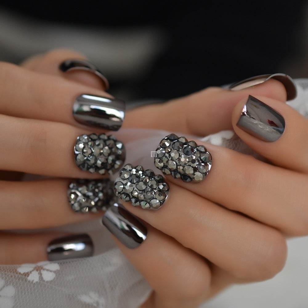 Metallic False Nails for Women – Square Shape - Pasha