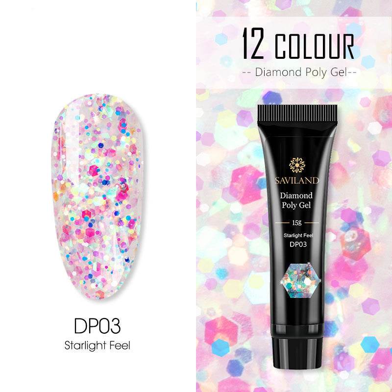 Colorful PolyGel with Glitter - Pasha